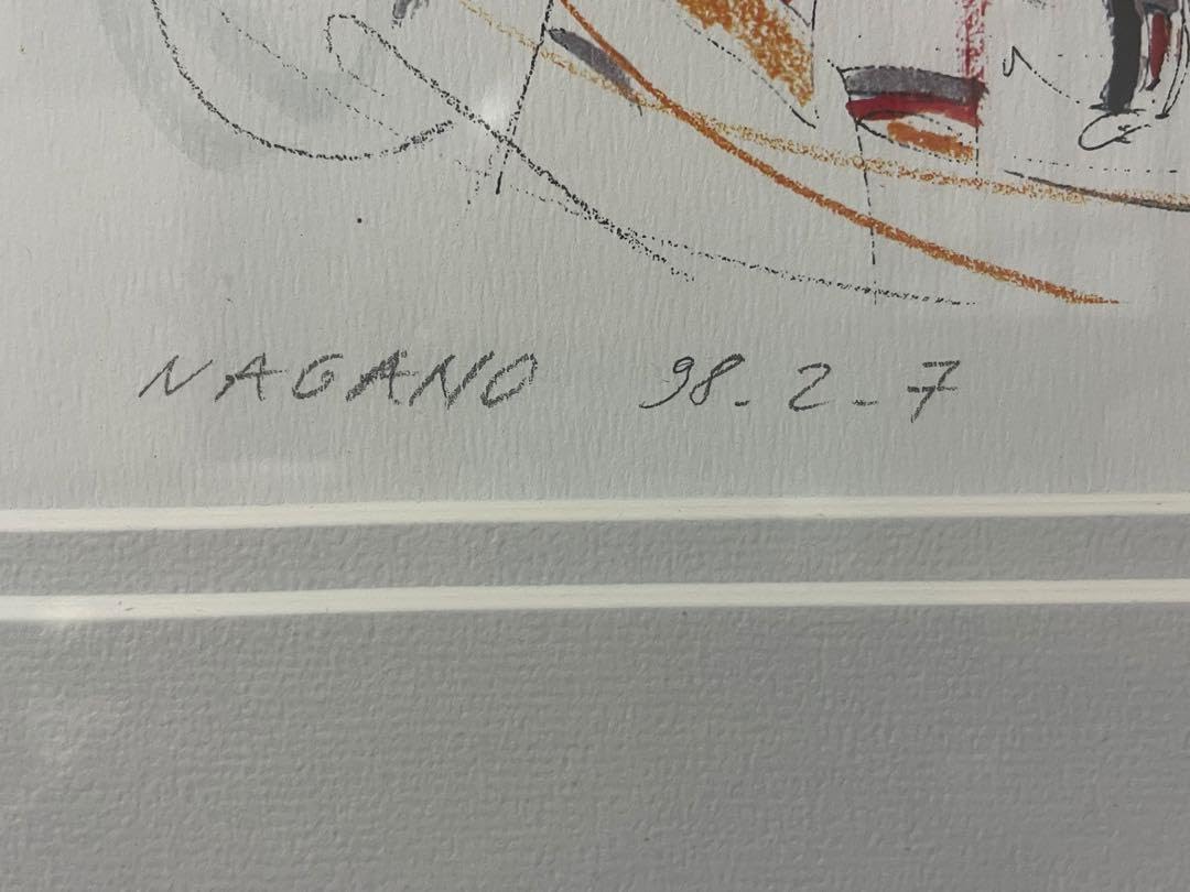 画家 MARC AHRが描く 長野五輪 アイスホッケー試合 日本対ドイツ